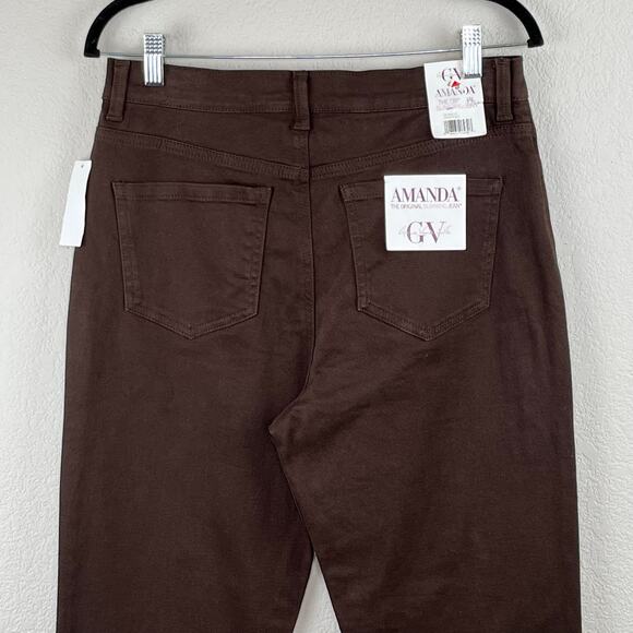 Gloria Vanderbilt Amanda Classic Coffee Roast Brown Slimming Stretch Jean 8 NWT - Picture 12 of 16